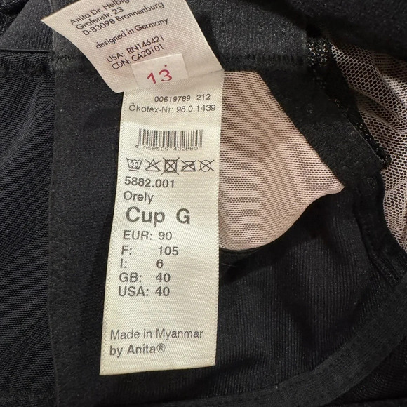 ANITA ORELY POST-SURGERY LUXURY BRA FOR BREAST FORM - BLACK 40G - Picture 9 of 13